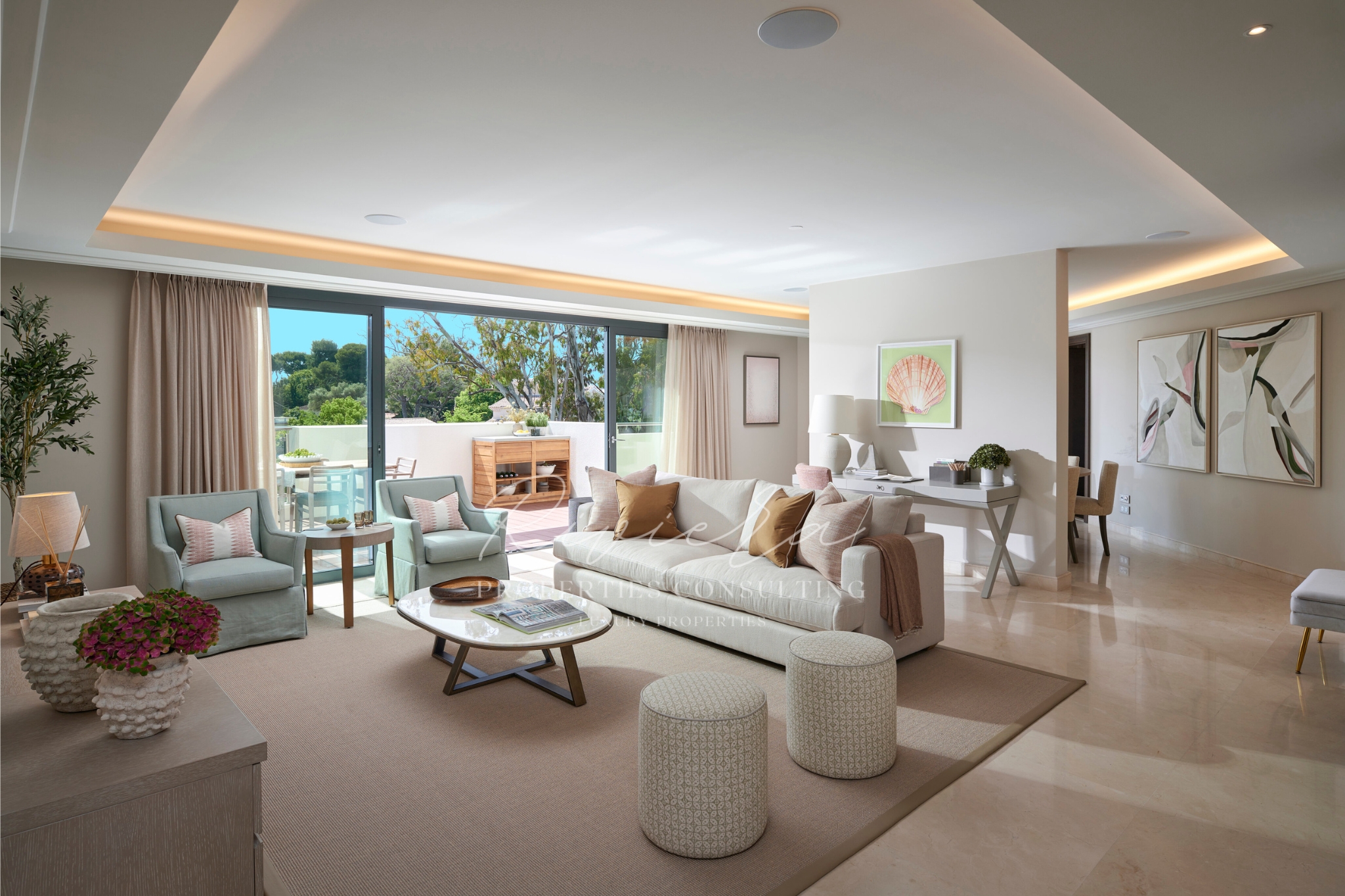 new penthouse - Cap d'Antibes - living room